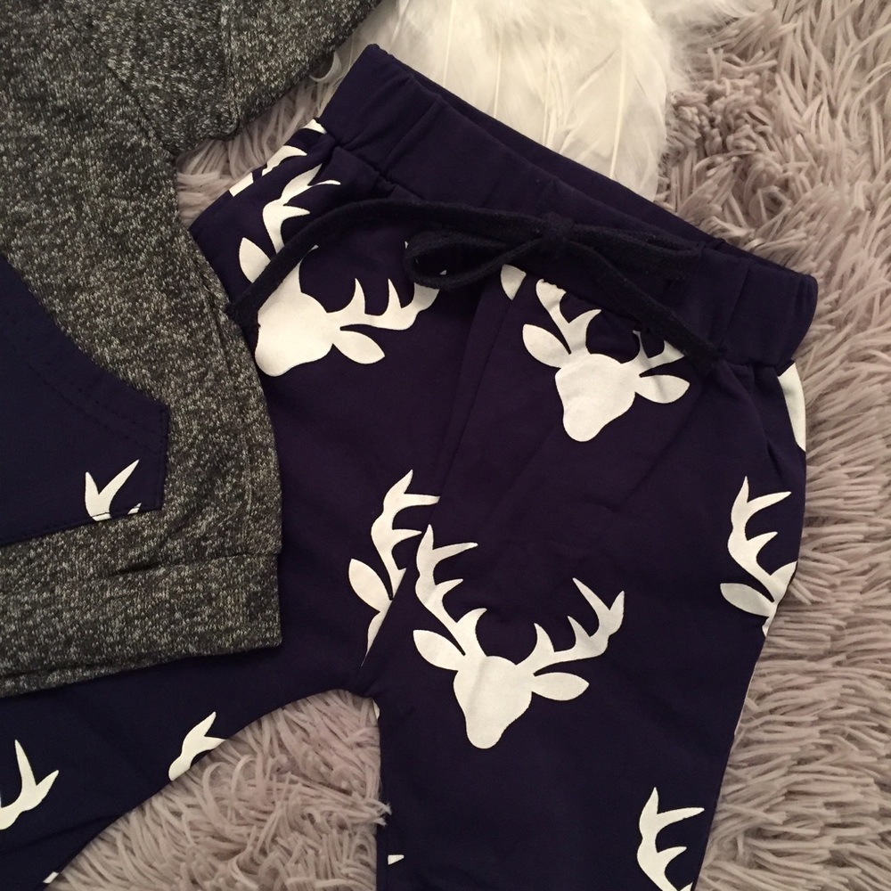 RESTOCK Baby Toddler Deer Print Track Suit 2pc - Picture 4 of 4
