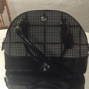 Purple plaid coach cross body