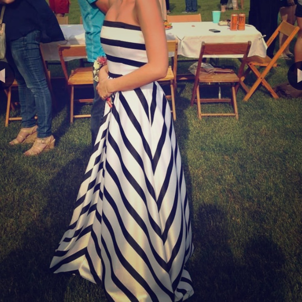 Black and White Chevron Prom dress
