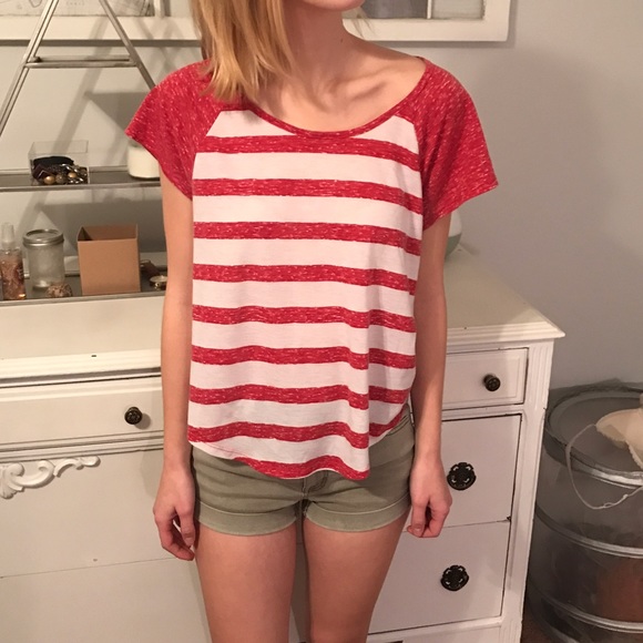 Striped Red and White So Tee - Picture 1 of 4