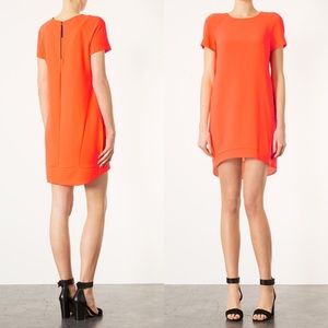 New Without Tags.  Topshop neon orange mini dress.