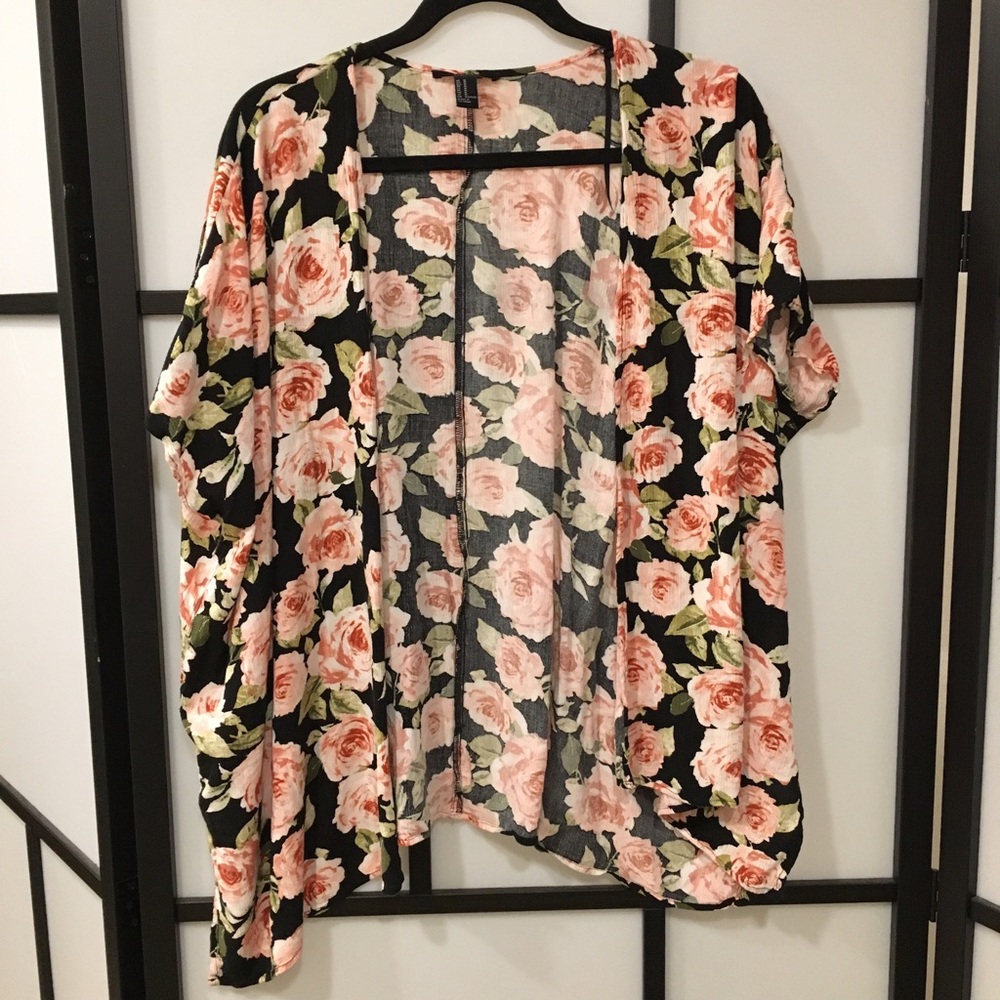 Rose Print Kimono