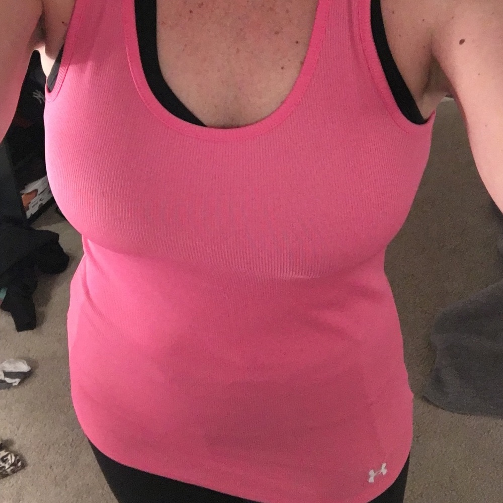 Pink Under Armour workout tank!