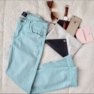 Mint Blue Colored Skinny Jeans