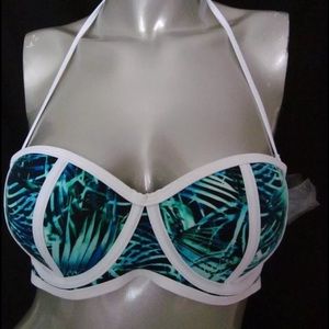 NWT L (A-C)VS PINK Swim Pushup Bandeau Fern Bikini NWT L (A-C)VS PINK Swim Pushup Bandeau Fern Bikini