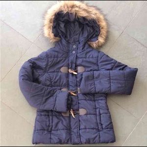 Navy blue hooded puffer coat Aeropostale medium