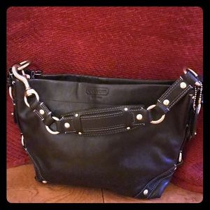 Coach black leather bag