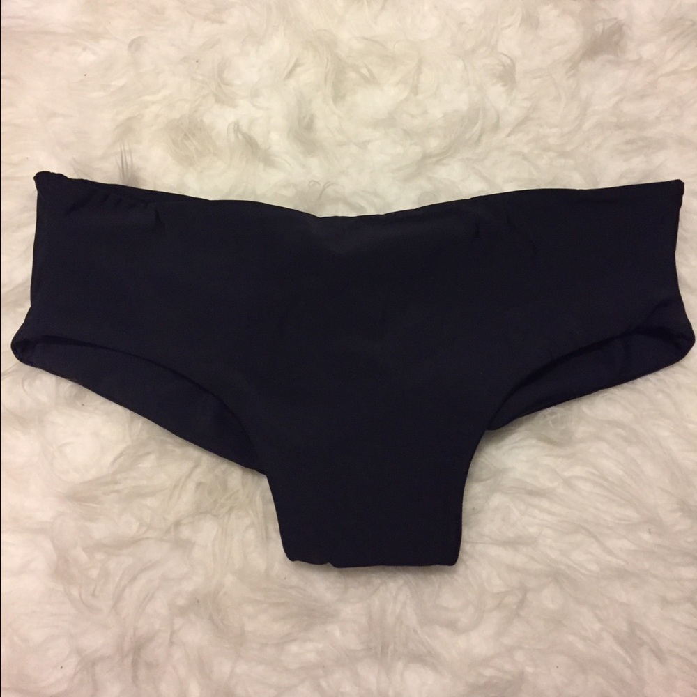 Black fused bikini bottoms