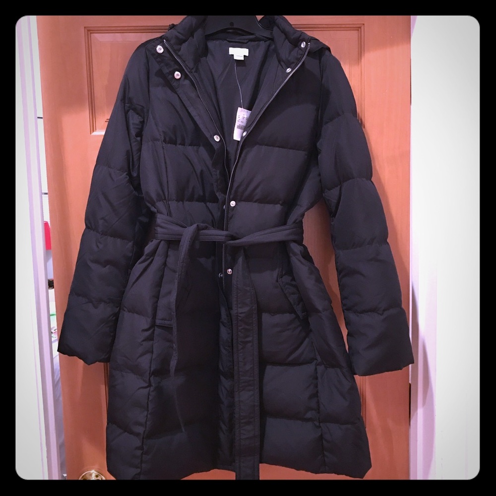 J.Crew Factory Long belted Puffer Coat