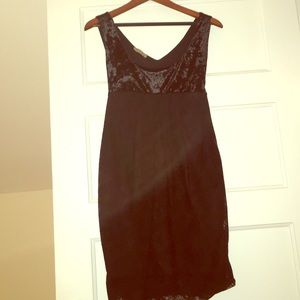 Black crushed velvet/ lace bottom baby ball dress