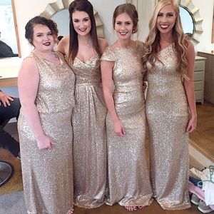 Gold sequin bridesmaid dress