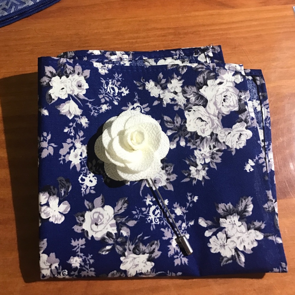 Pocket Square and Flower Pin