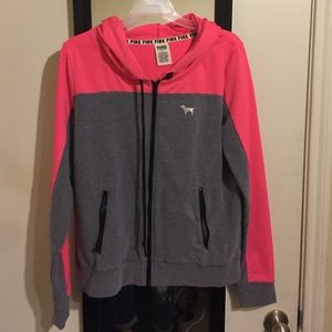 Pink zip up sweater