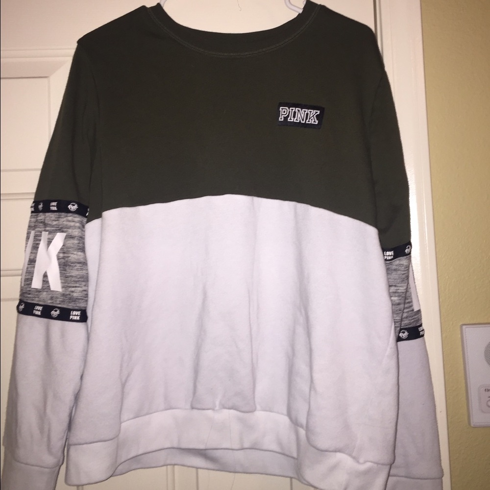 Hunter green PINK Secret Crewneck