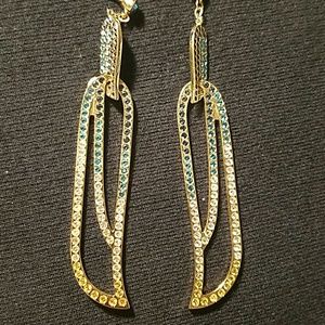 Beautiful Auth Swarovski ombre wing earrings
