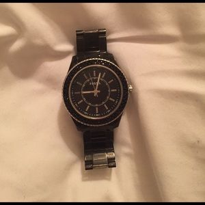 Black translucent Fossil watch