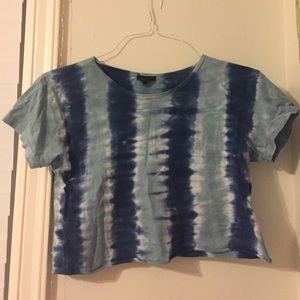 Blue stripped crop top