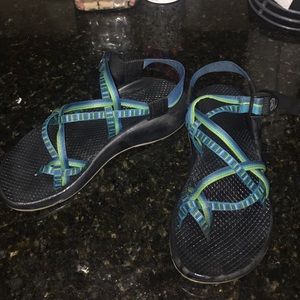 Chacos Green & Blue size 7