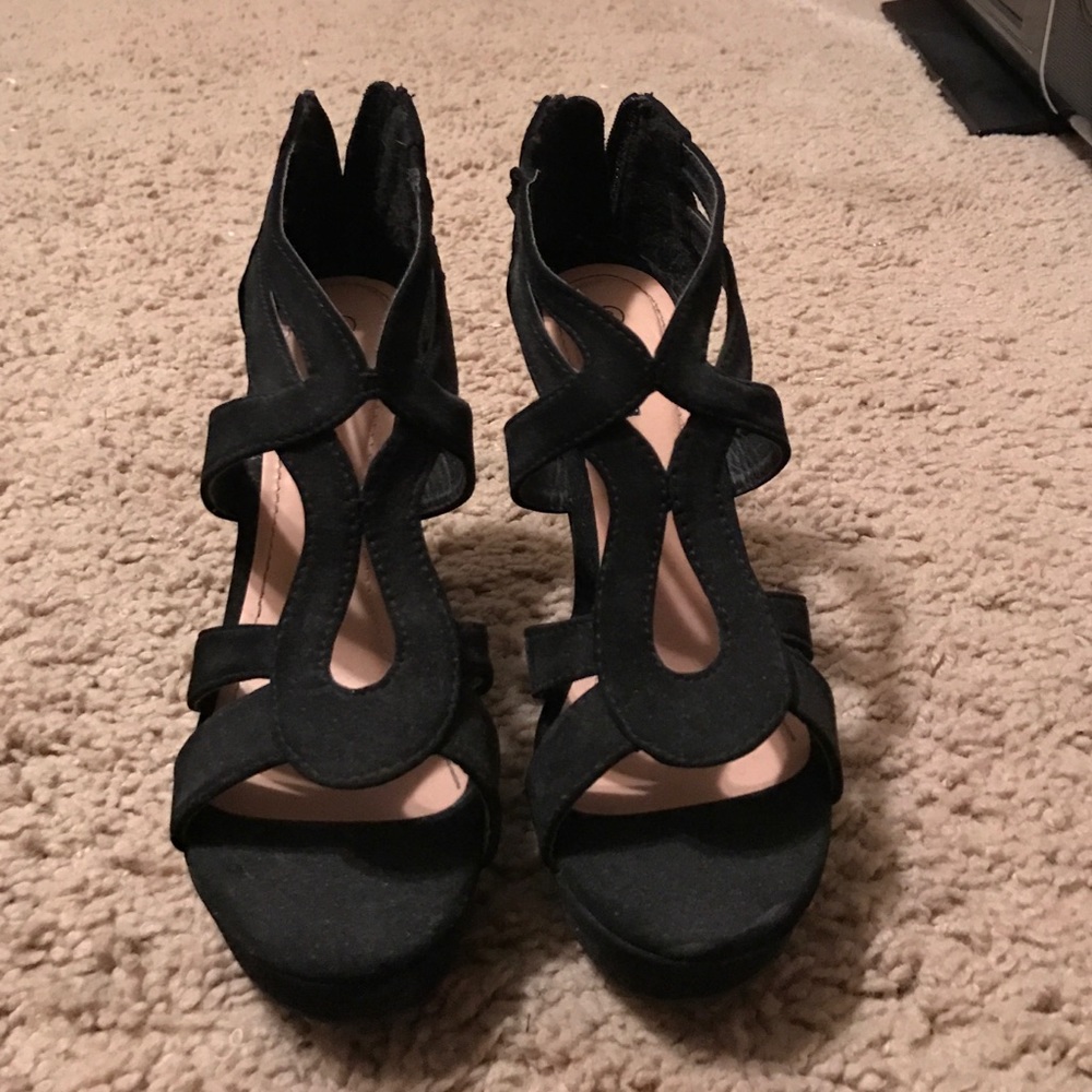 Black wedges, Top Moda