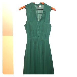 Green flowy mini dress