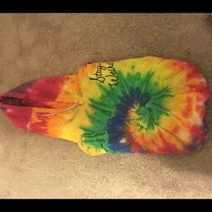 Stay weird tye dye hoodie
