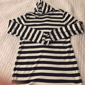 Navy striped turtleneck