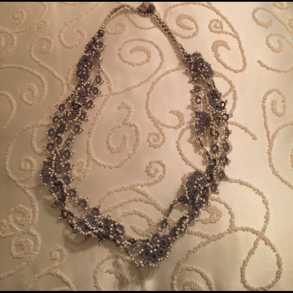 Hand Crocheted and Beaded Necklace