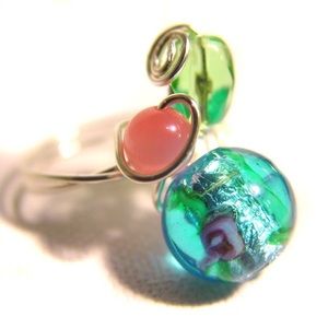 Beaded artistic wire ring.