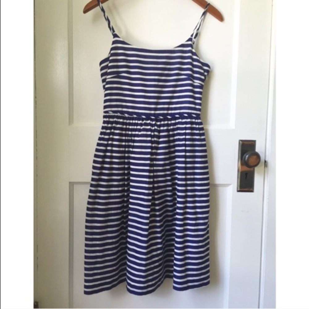 Gorgeous J. Crew blue and white stripped dress