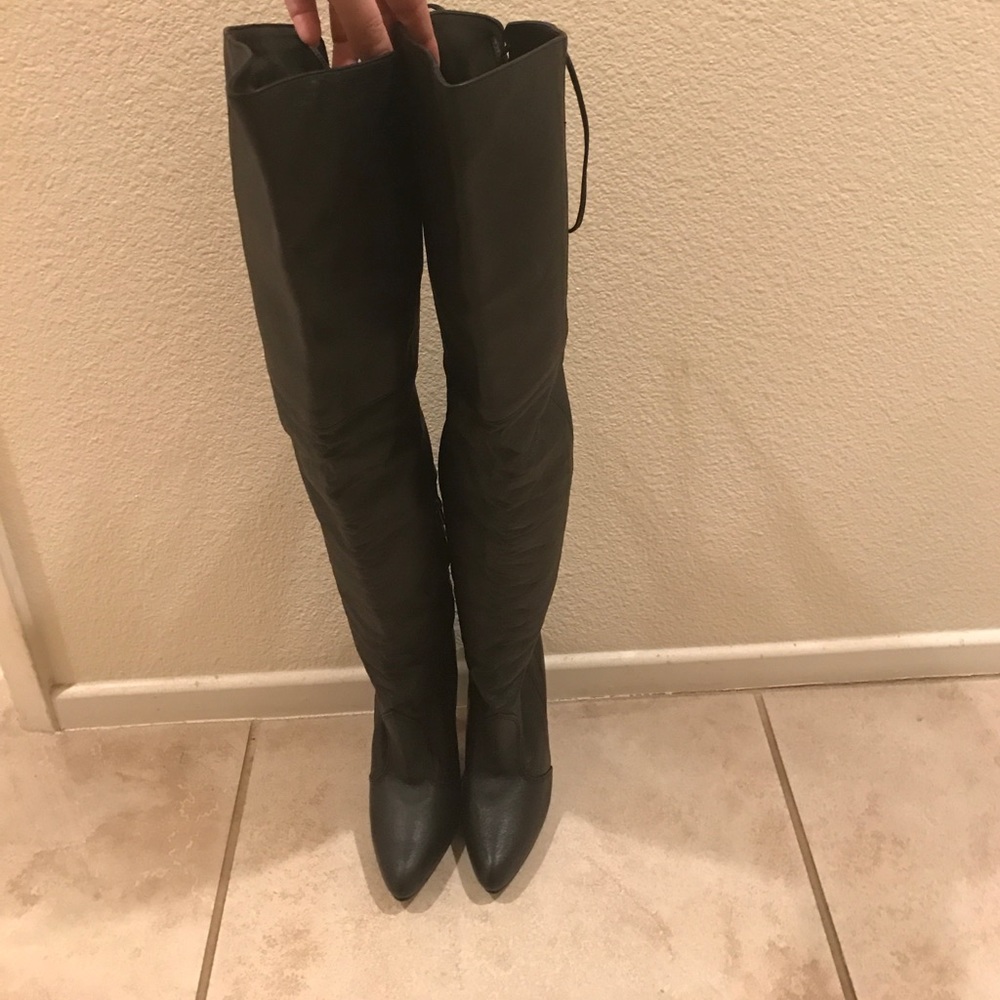 Thigh high black boots