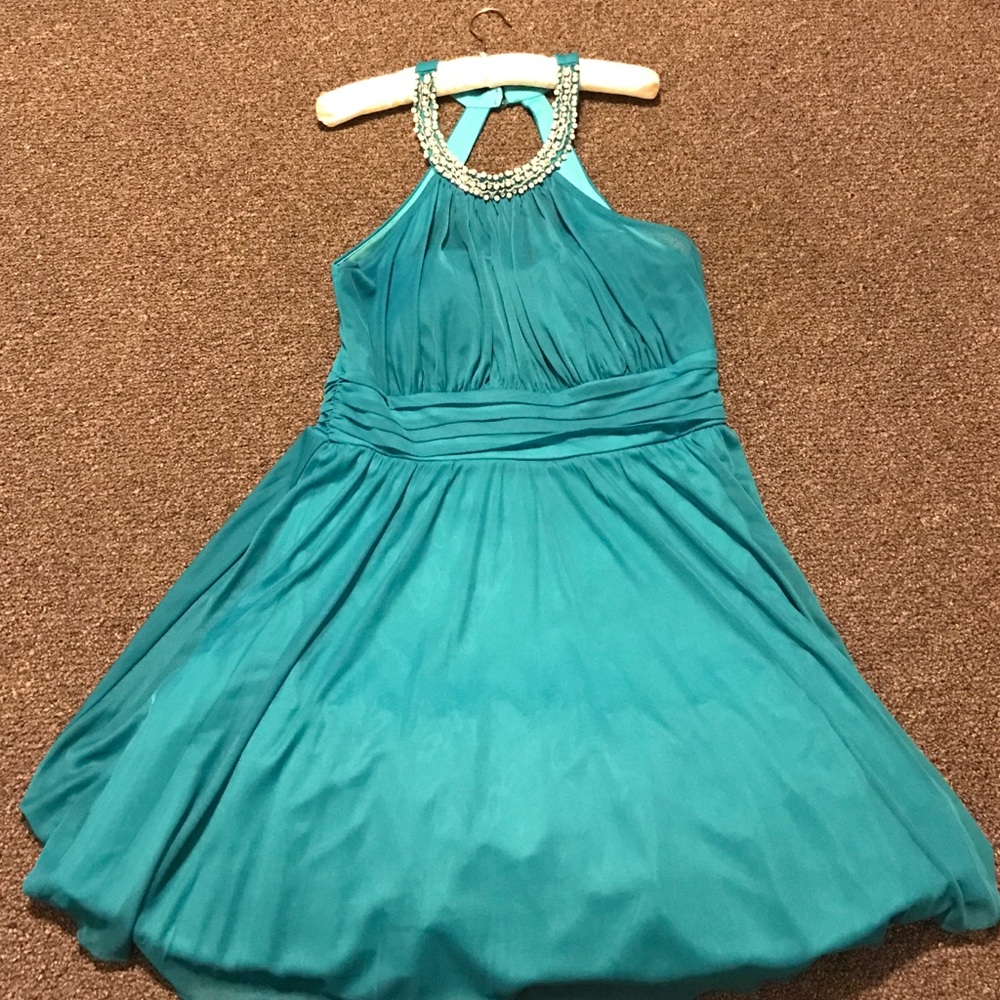 Torquoise/Teal Plus Size Prom Dress