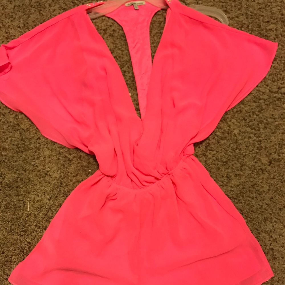 Bright pink romper