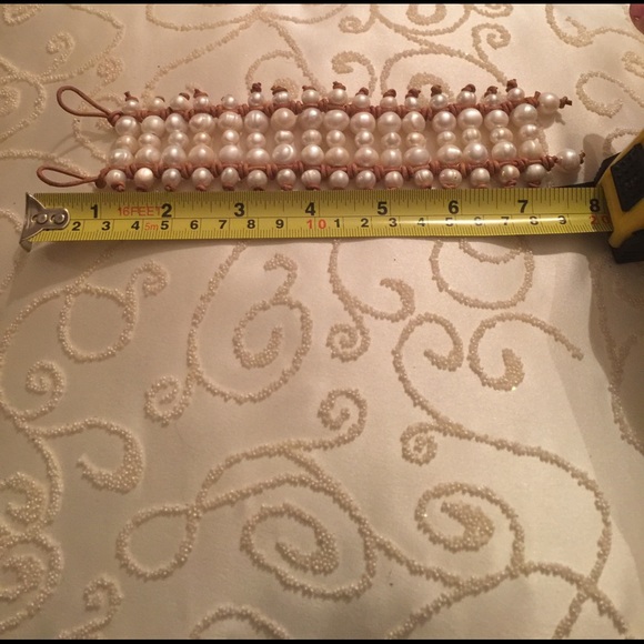 5 Row Pearl Cuff Bracelet - Picture 3 of 3