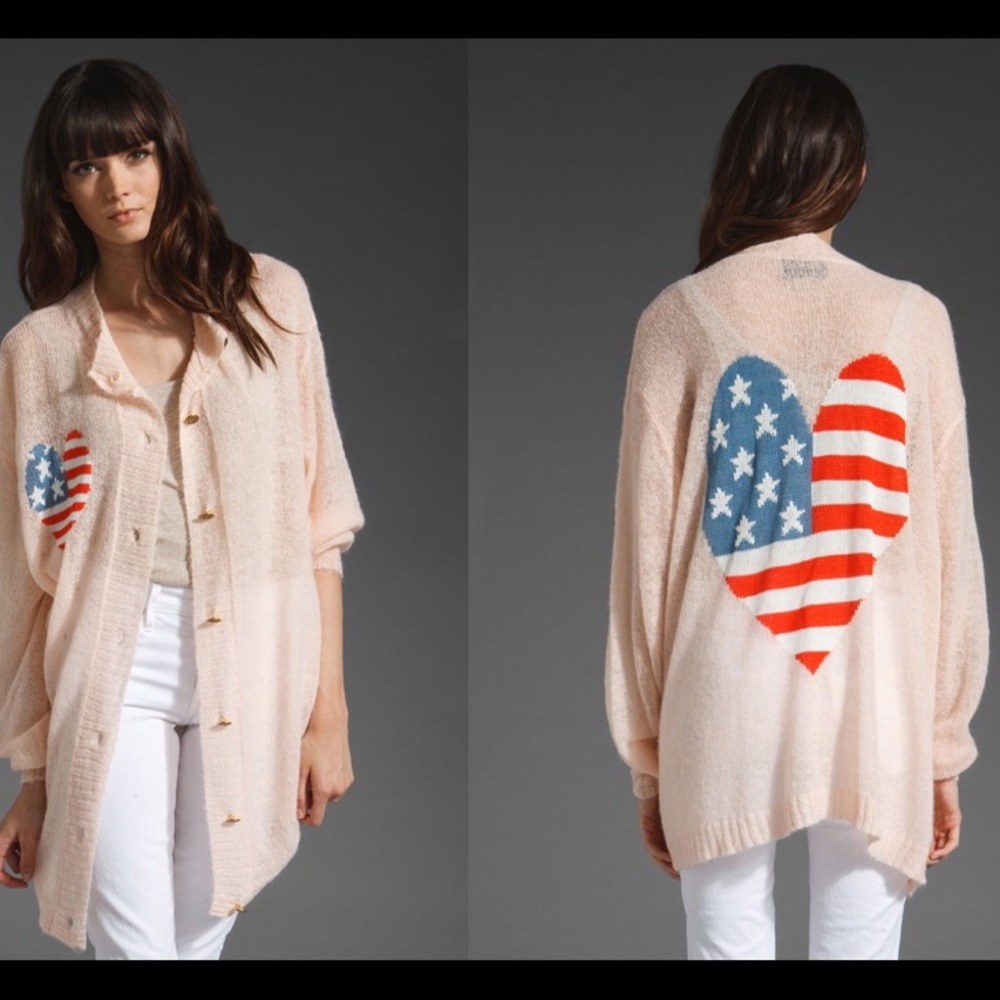 Wildfox White Label american ❤ manhattan cardigan