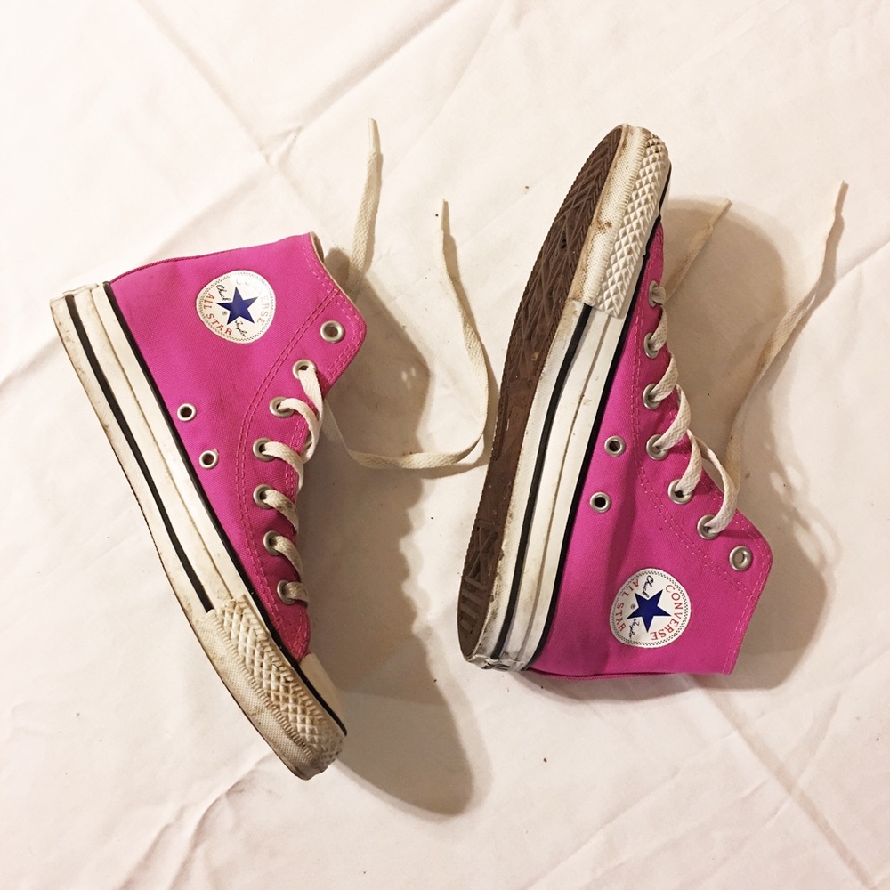 Converse high tops, hot pink