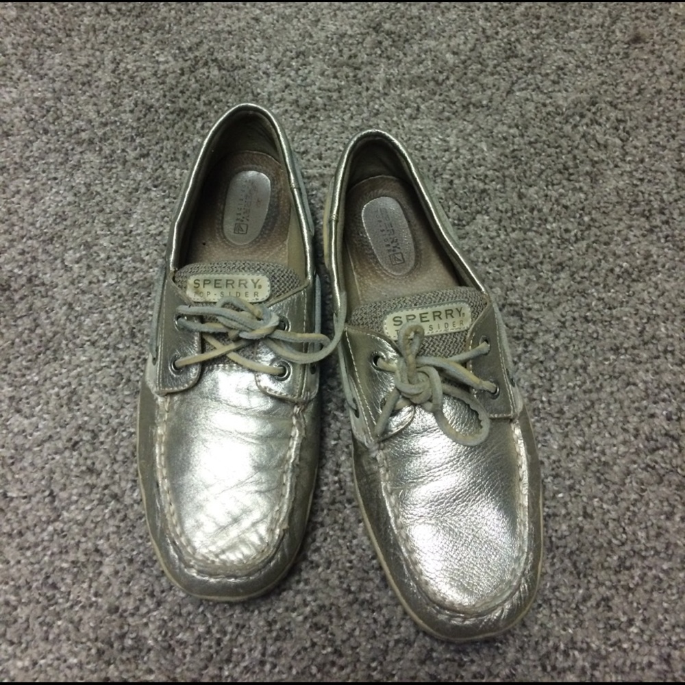 Gold metallic Sperry topsiders
