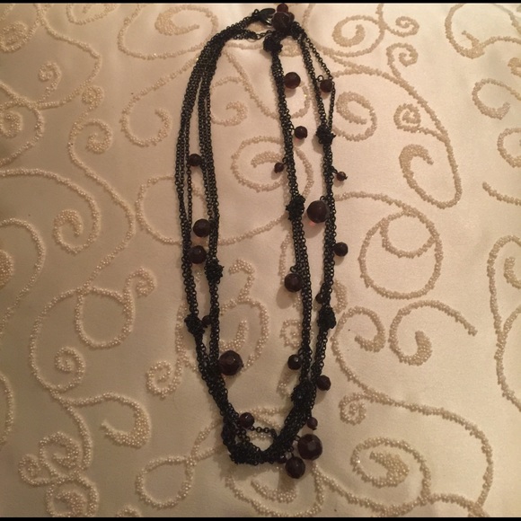 Black Chain with Amethyst Bead Necklace - Picture 2 of 3
