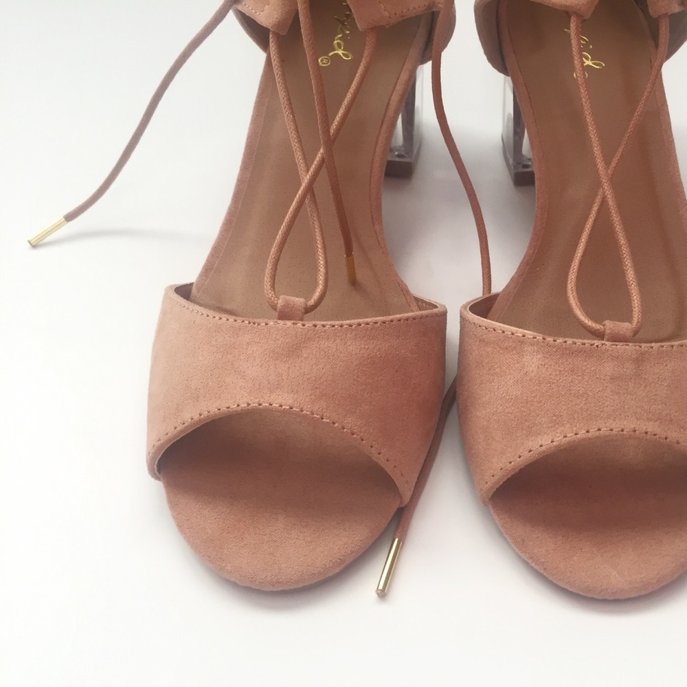 Pink perplex heel lace up sandal 1 LEFT! - Picture 2 of 6