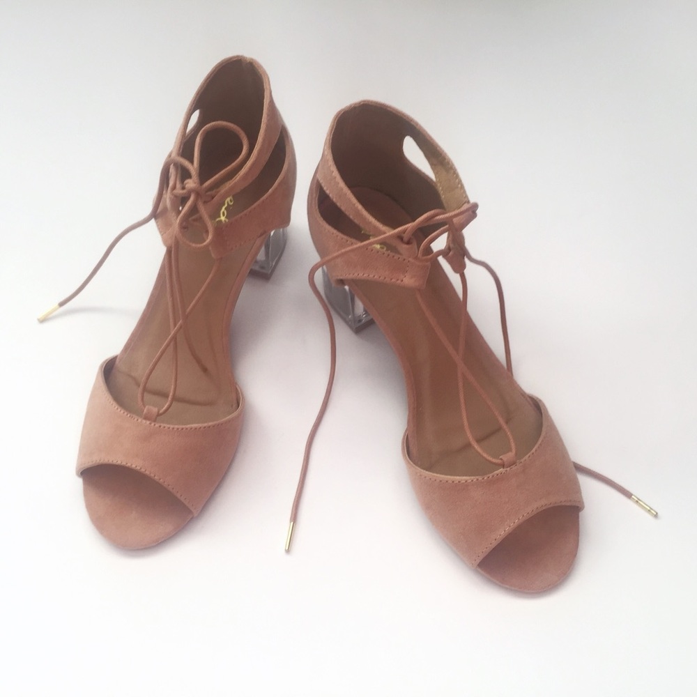 Pink perplex heel lace up sandal 1 LEFT! - Picture 5 of 6