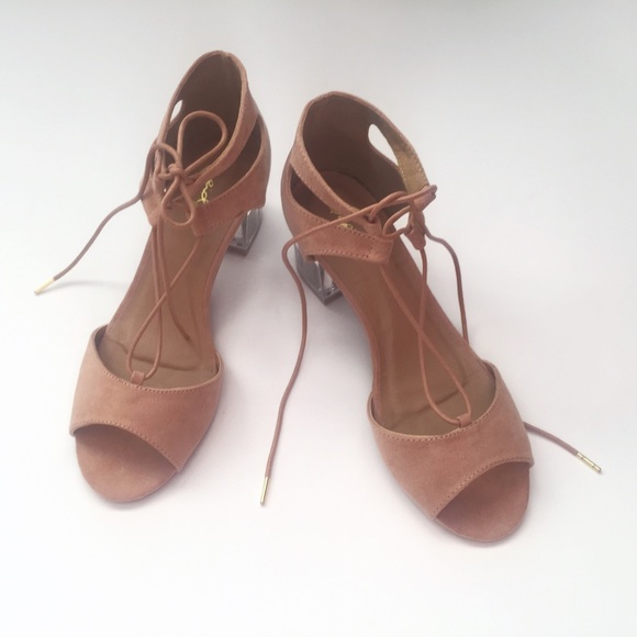 Pink perplex heel lace up sandal 1 LEFT! - Picture 5 of 6