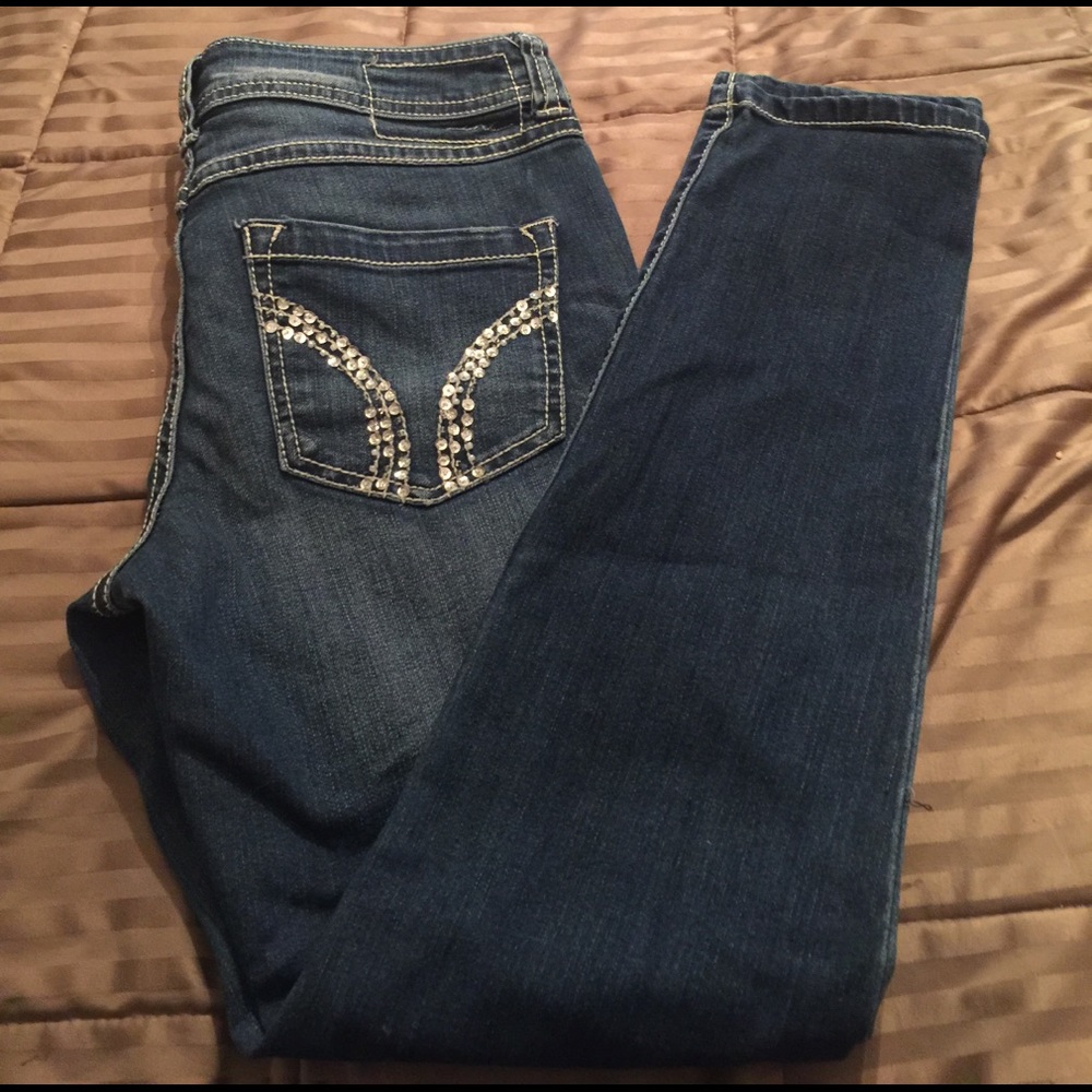 Sequin and Rhinestone Inc Denim Skinny Jeans