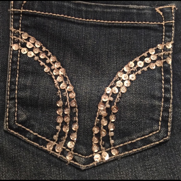 Sequin and Rhinestone Inc Denim Skinny Jeans - Picture 2 of 5