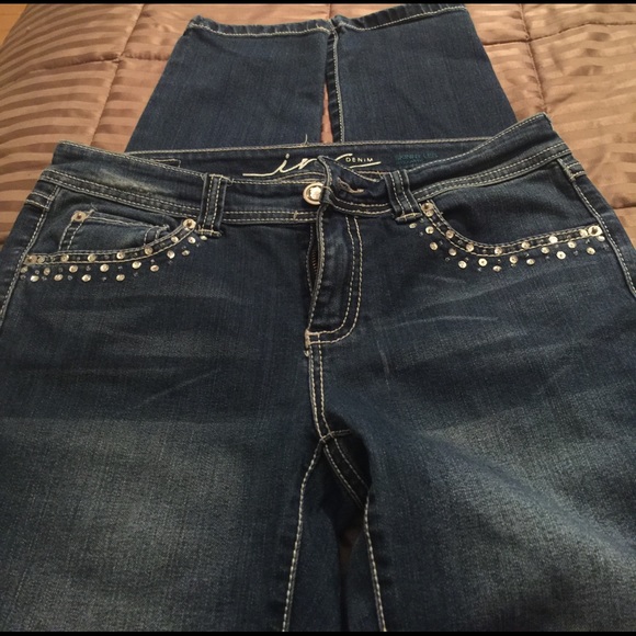 Sequin and Rhinestone Inc Denim Skinny Jeans - Picture 3 of 5