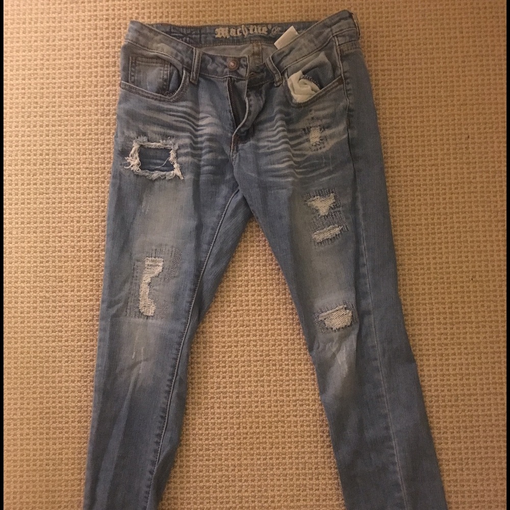 Ripped blue jeans
