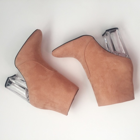 1 LEFT! HP🎉 NWT. Blush Pink Perspex block bootie - Picture 4 of 8