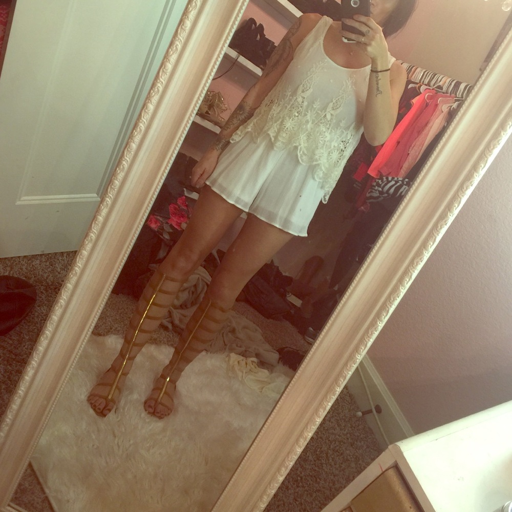 NWOT white boho romper