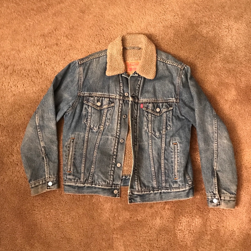 Sherpa Fleece Lined Denim Jacket