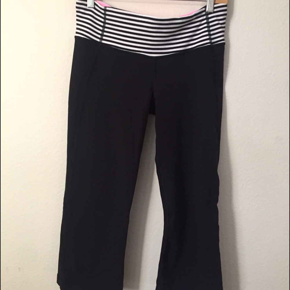 Lululemon { Crop Pants with Stripe Band }