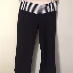 Lululemon { Crop Pants with Stripe Band }
