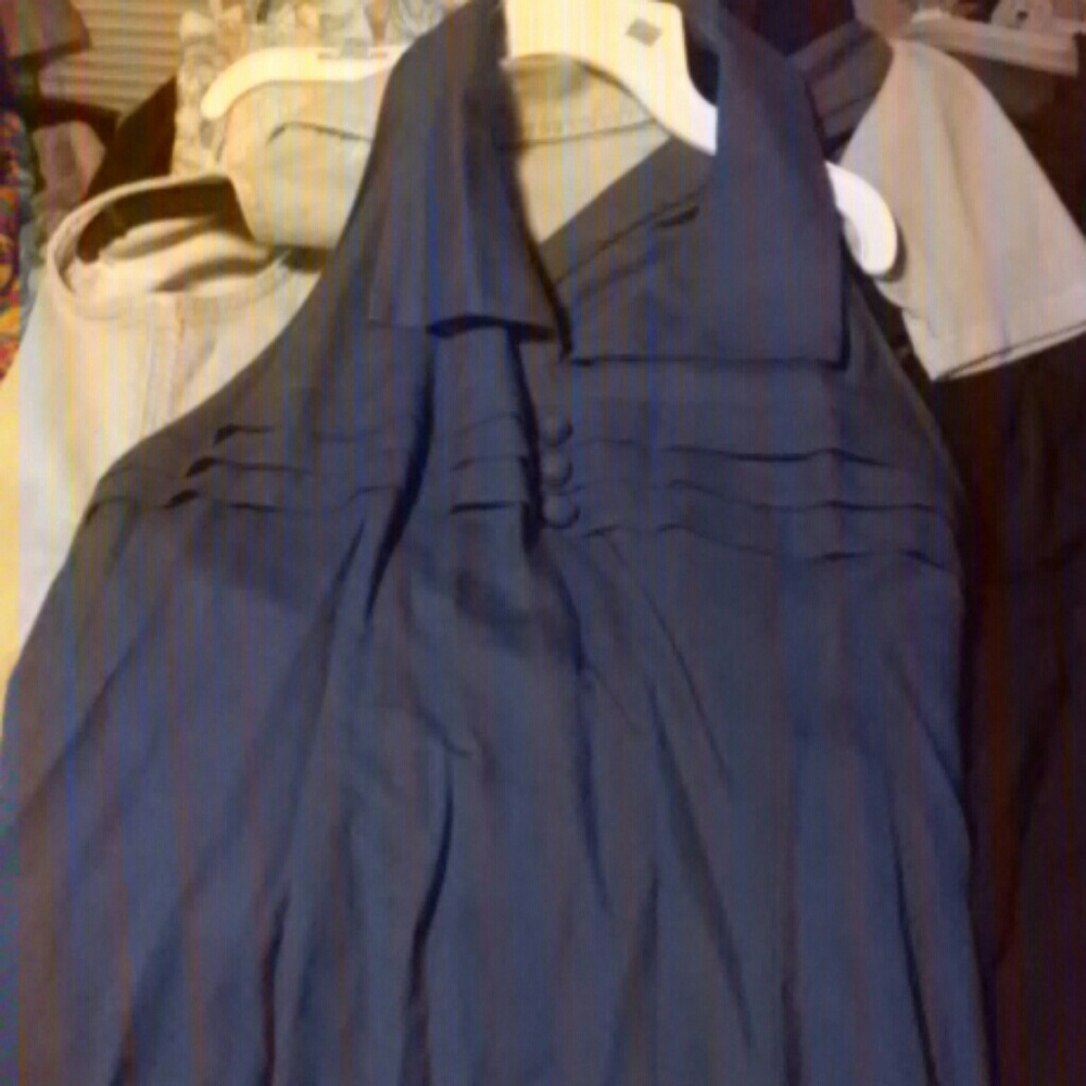Vintage blue halter top dress.